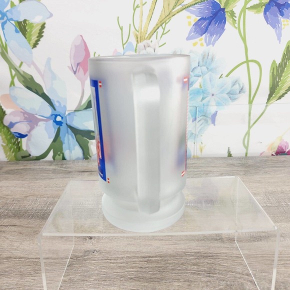 CNN Atlanta The Most Trusted Name In News Glass Frosted 6" Beer Mug RARE - Picture 4 of 7